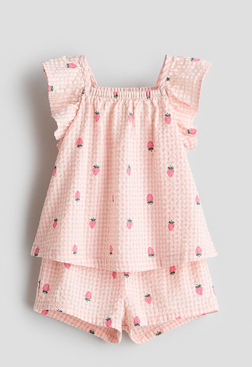 H&M - 2-piece set - light pink/strawberries