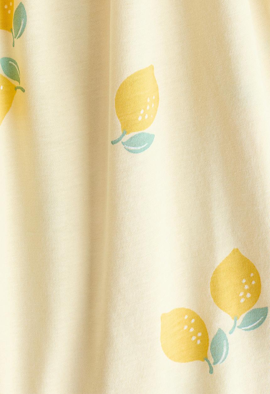 H&M - Patterned cotton dress - light yellow/lemons