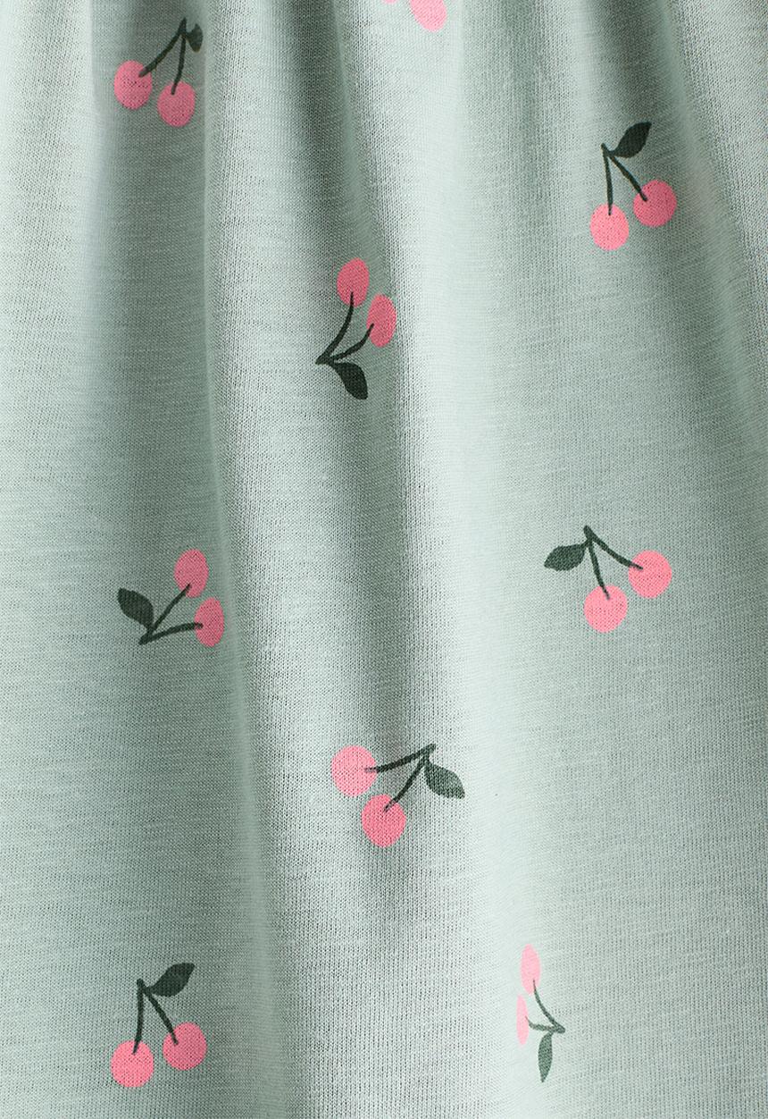H&M - Patterned cotton dress - light green/cherries