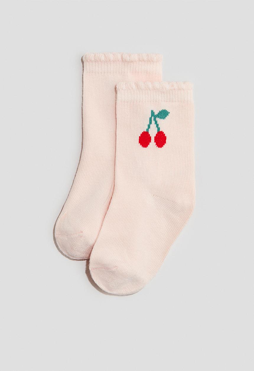 H&M - 4-pack socks - light pink/cherries