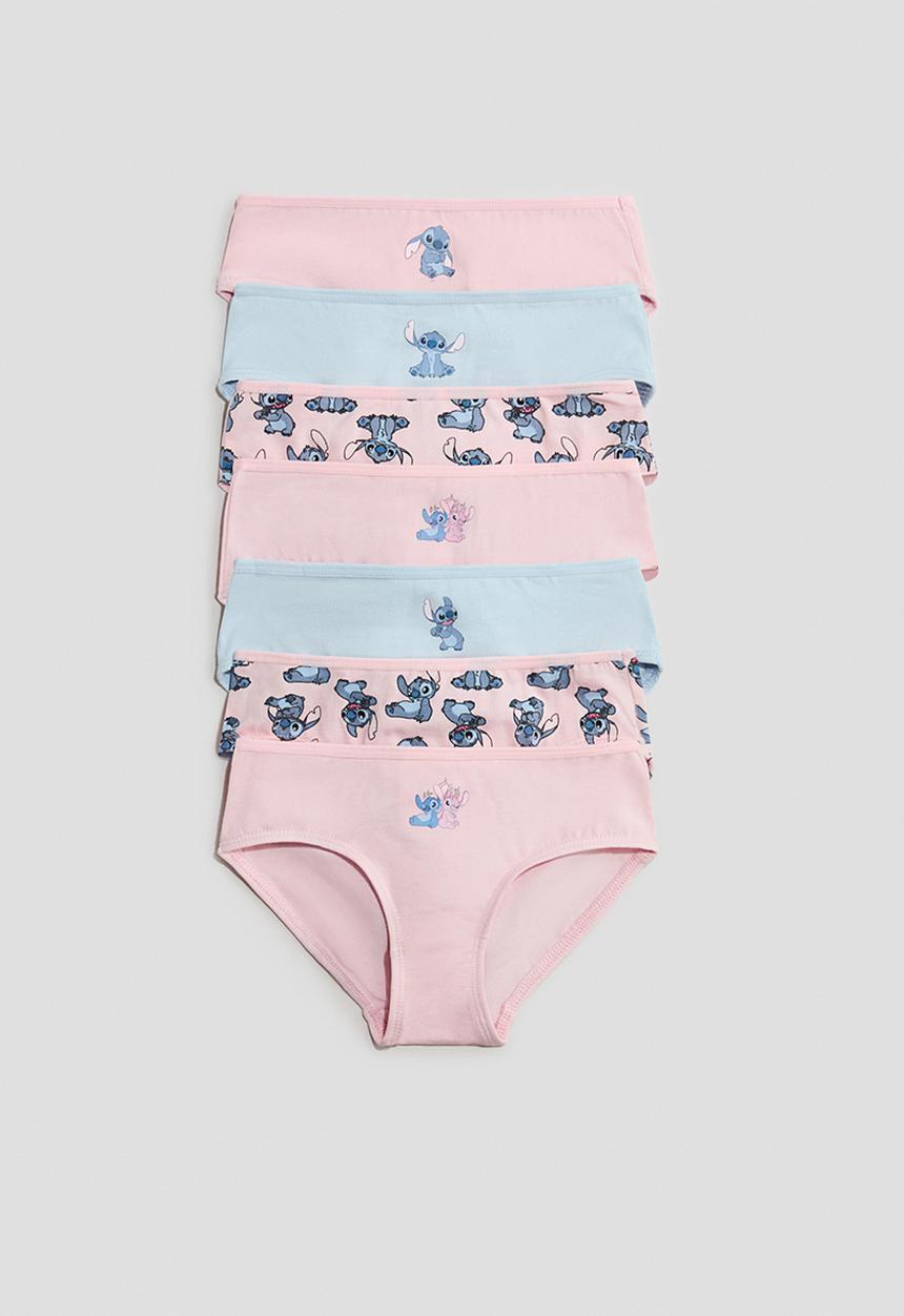 H&M - 7-pack cotton briefs - light pink/lilo&stitch