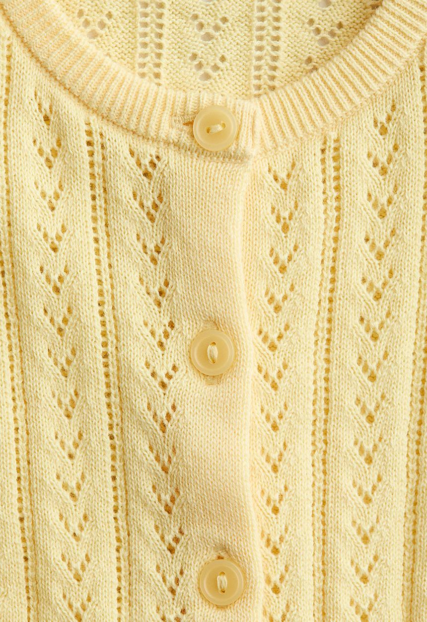 H&M - Pattern-knitted cotton cardigan - yellow