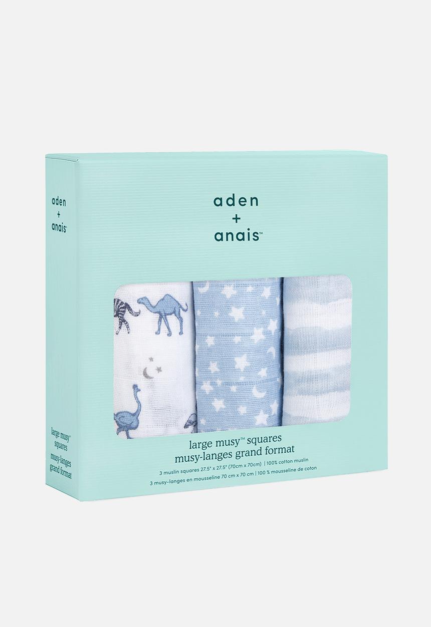 Aden & Anais - Musy Squares Cotton Muslin 3Pk - Rising Star 3-Pack