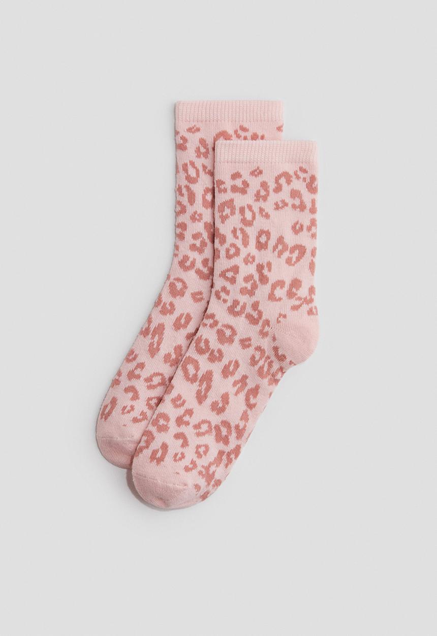 H&M - 10-pack socks - light pink/leopard print