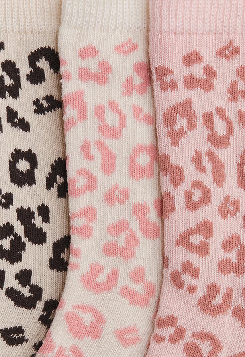 H&M - 10-pack socks - light pink/leopard print