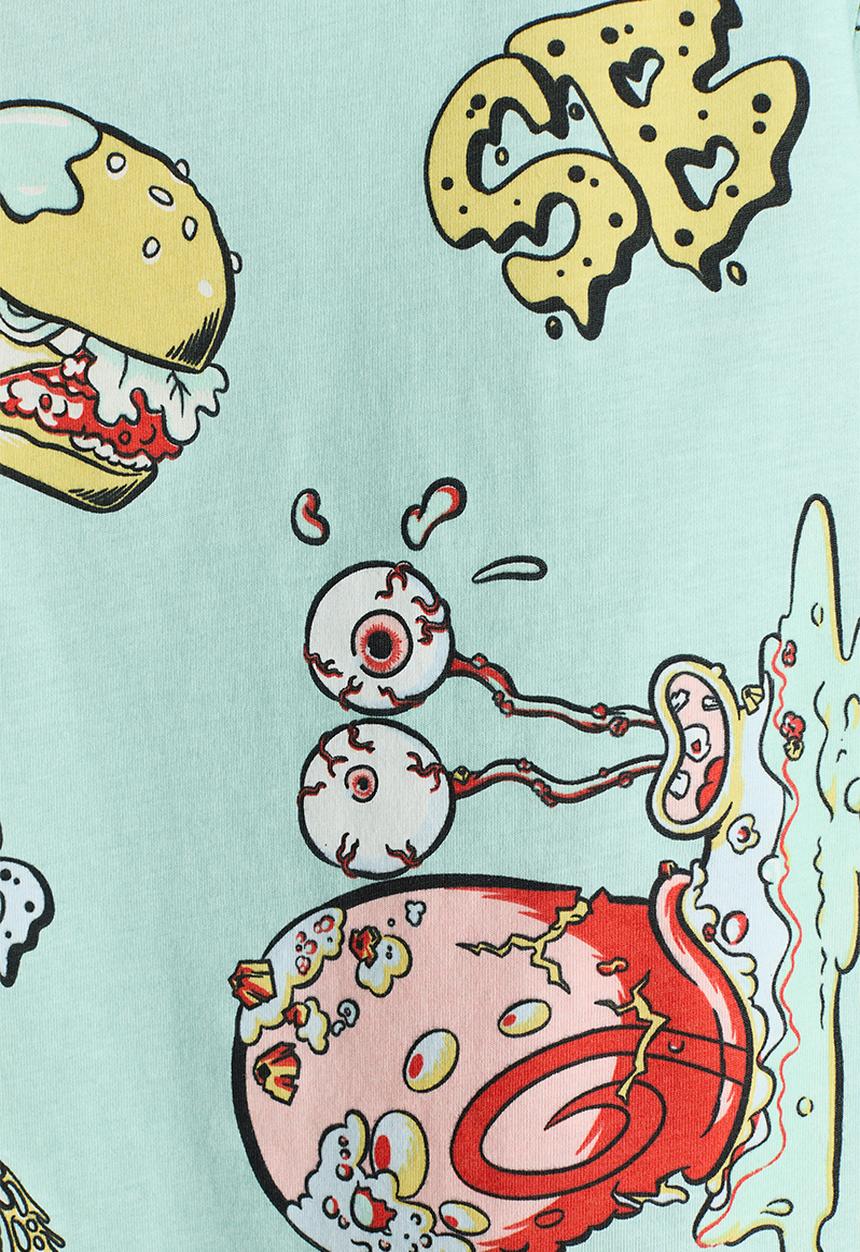 H&M - Print-motif cotton t-shirt - mint green/spongebob