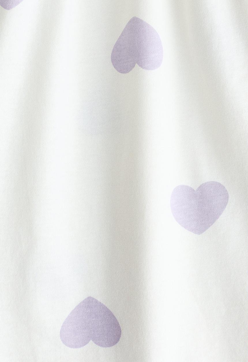 H&M - Printed cotton dress - white/hearts