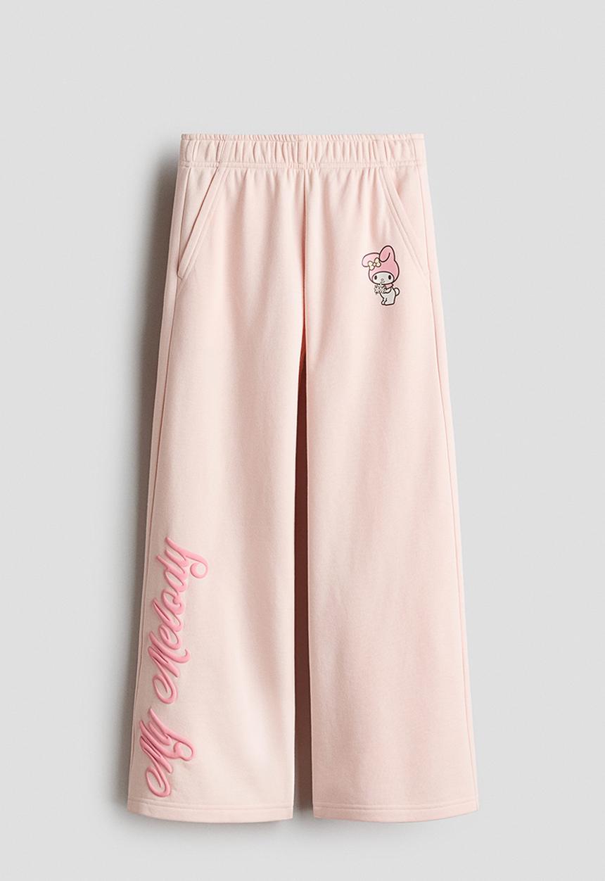 H&M - Print-motif sweatshirt joggers - light pink/my melody