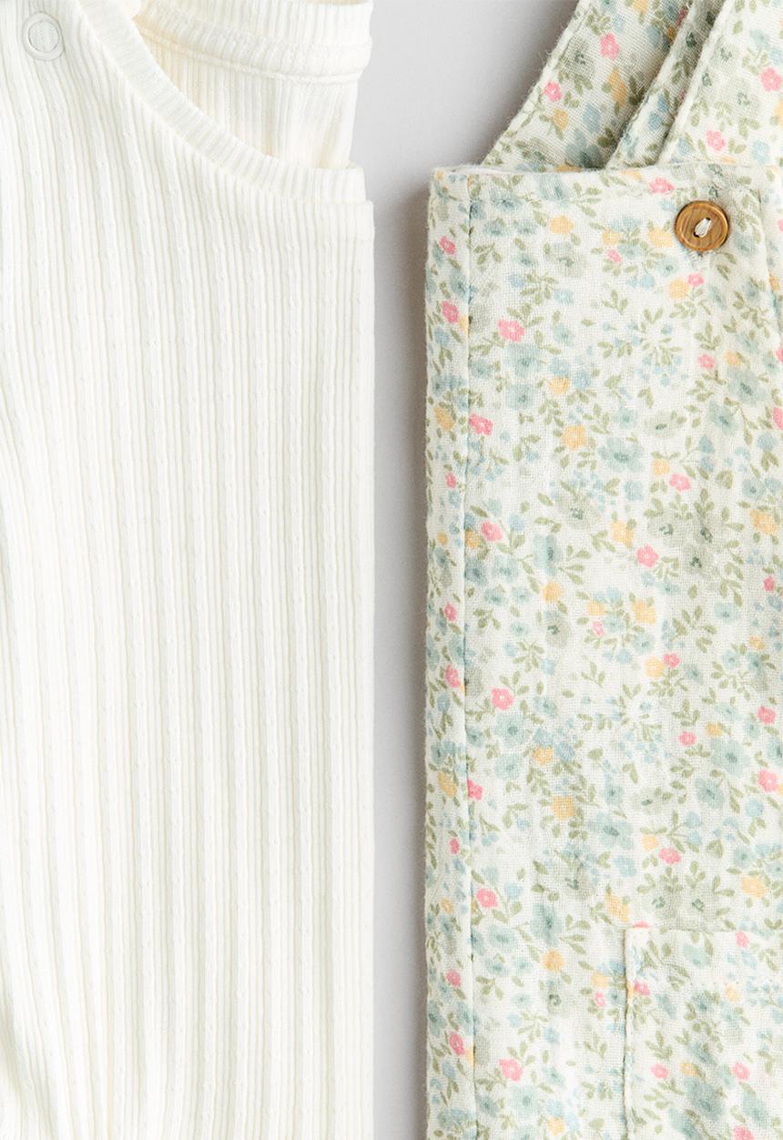 H&M - 2-piece cotton set - green/floral