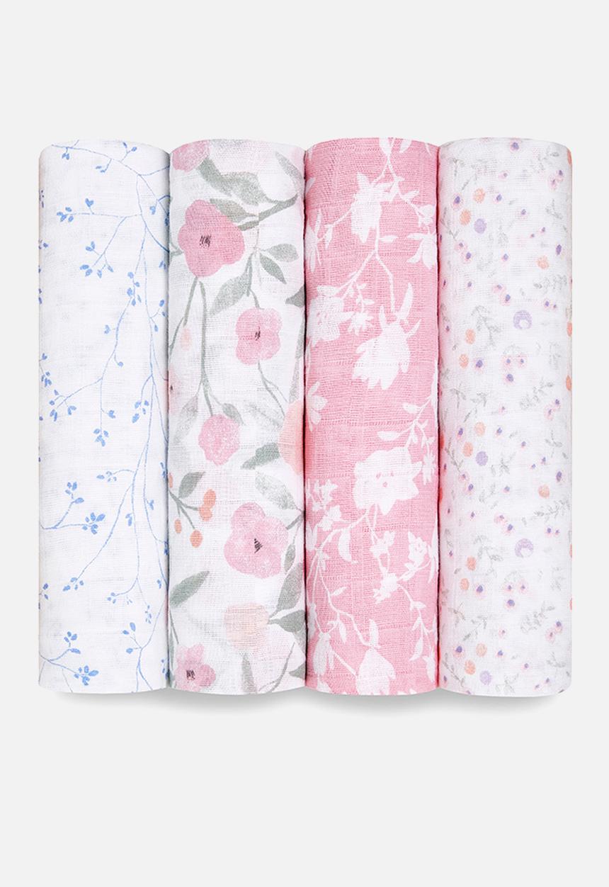 Aden & Anais - Large Swaddles Cotton Muslin 4Pk - Ma Fleur 4-Pack