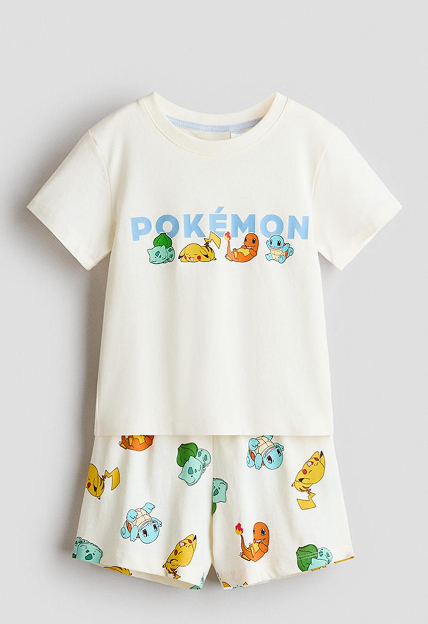 H&M - Printed cotton pyjamas - cream/pokémon