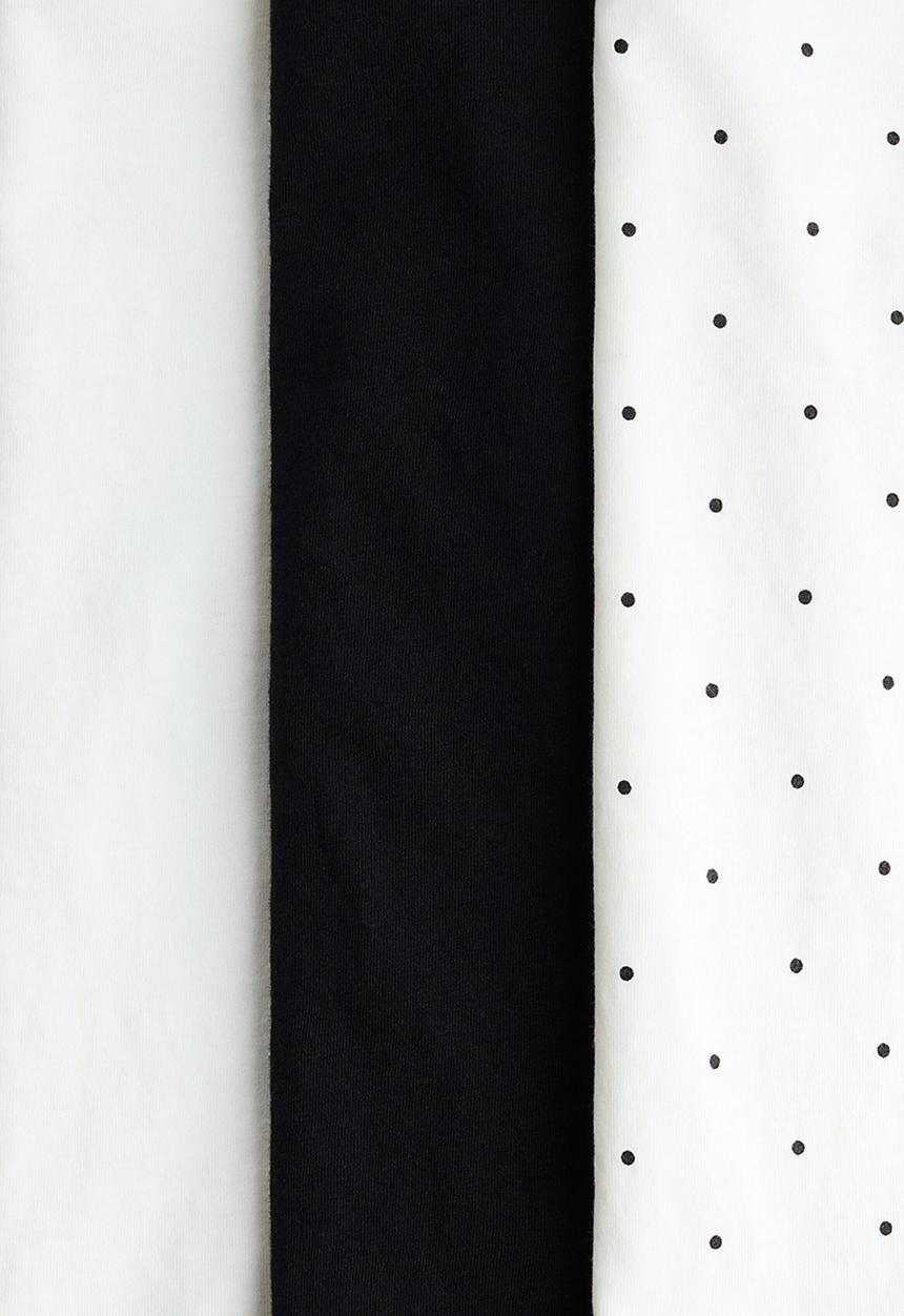 H&M - 3-pack t-shirts - white/polka dot