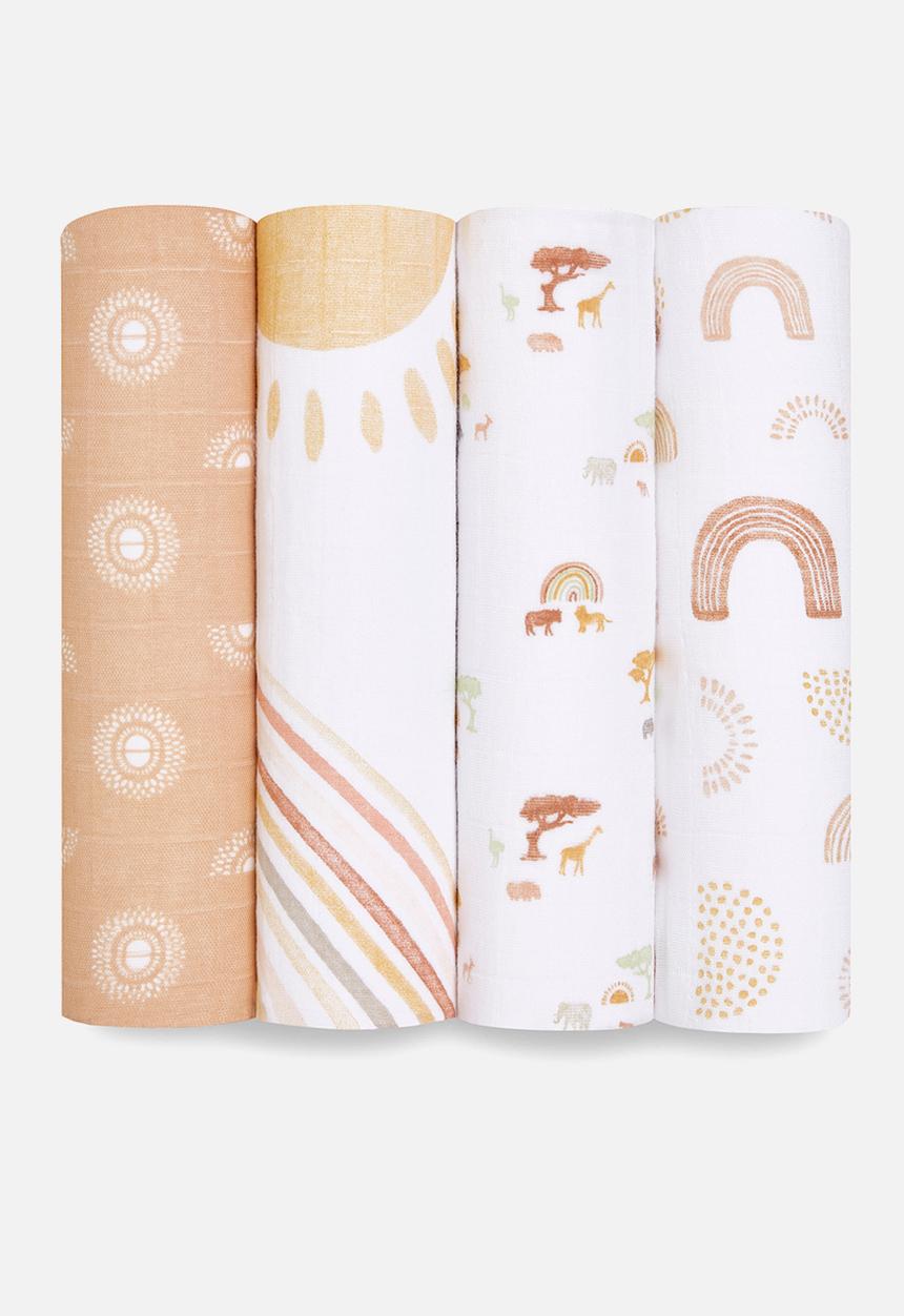 Aden & Anais - Large Swaddles Cotton Muslin 4Pk - Keep Rising 4-Pack