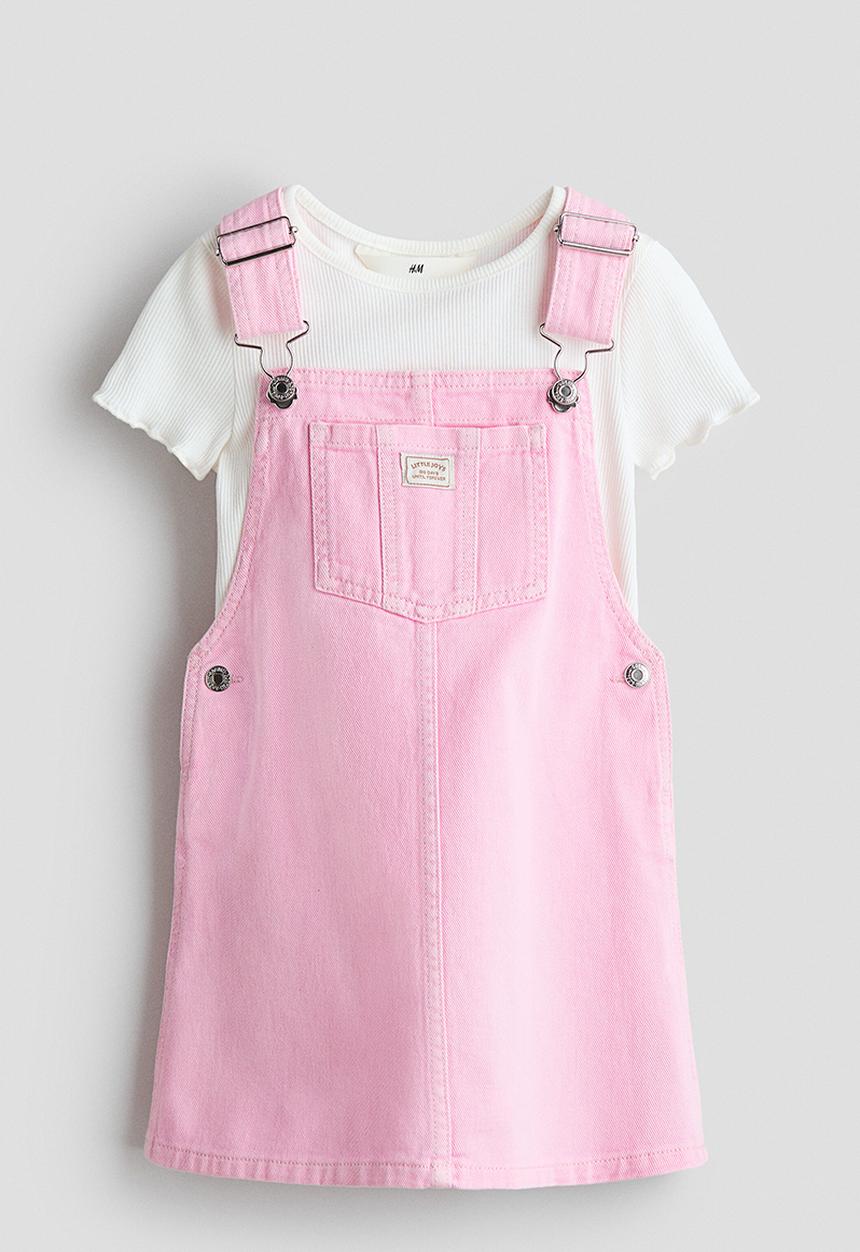 H&M - 2-piece cotton set - light pink/cream