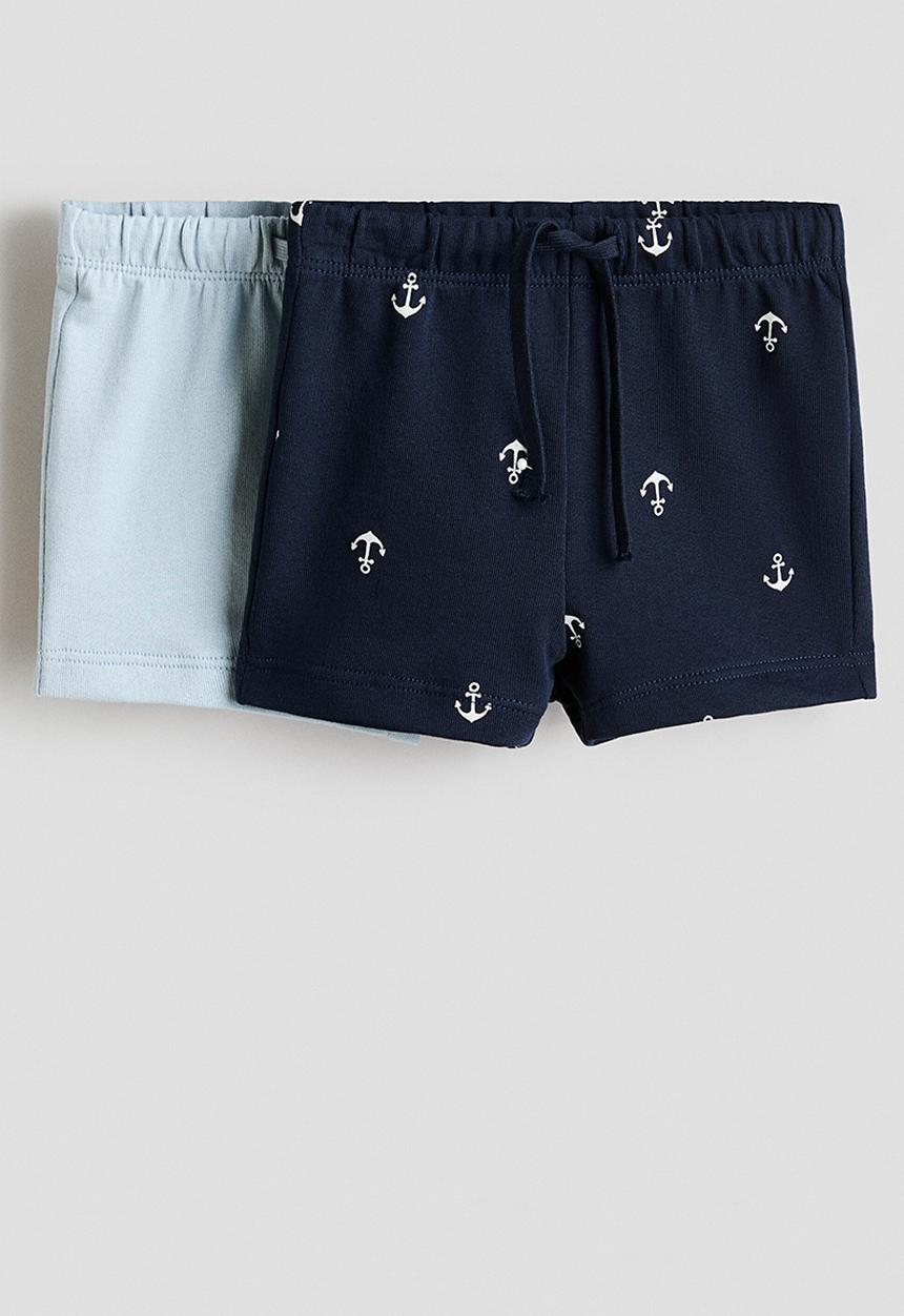 H&M - 2-pack sweatshorts - blue/anchors