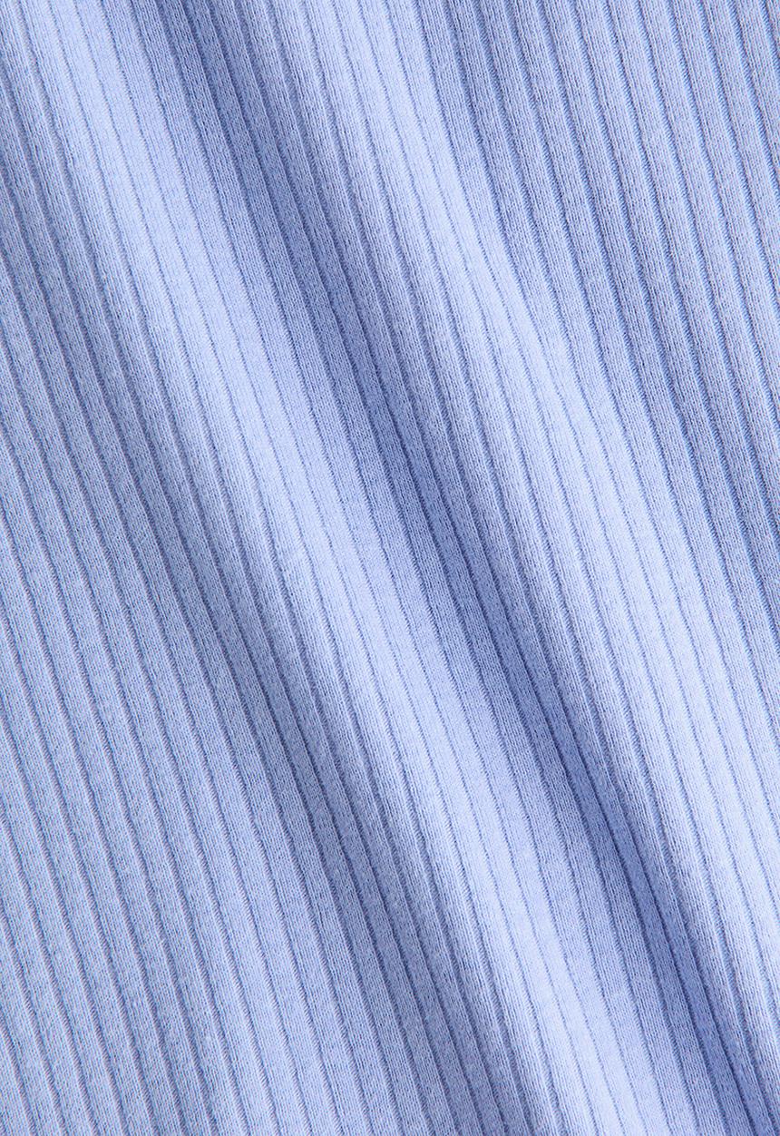 H&M - Ribbed cotton top - light blue marl