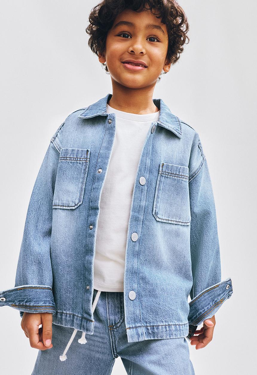 H&M - Oversized denim overshirt - light denim blue