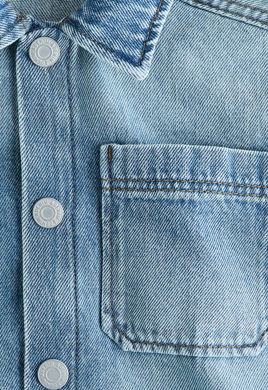 H&M - Oversized denim overshirt - light denim blue