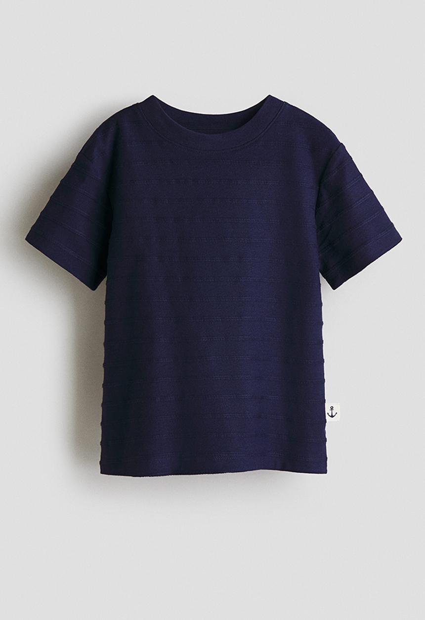 H&M - Textured t-shirt - navy blue
