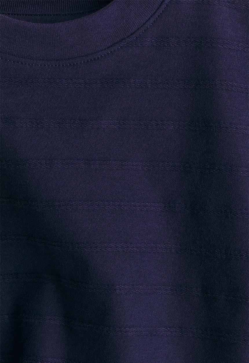 H&M - Textured t-shirt - navy blue