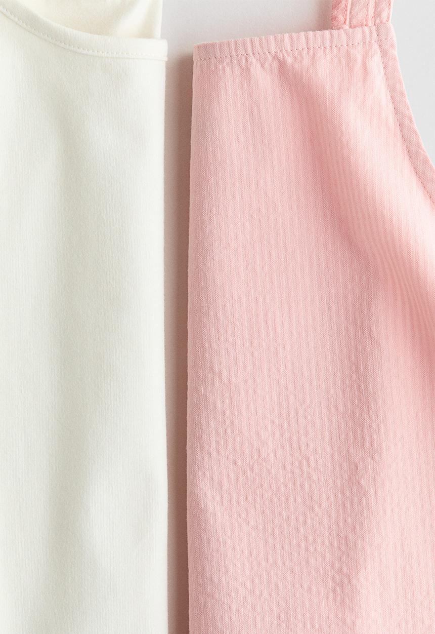 H&M - 2-piece cotton set - light pink/cream
