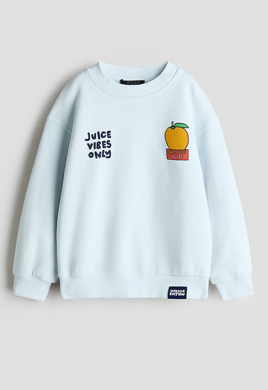 H&M - Printed sweatshirt - light blue/juice vibes