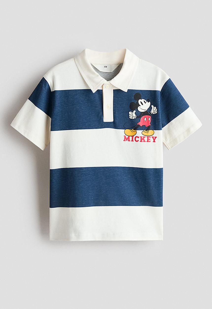 H&M - Printed polo shirt - white/mickey mouse