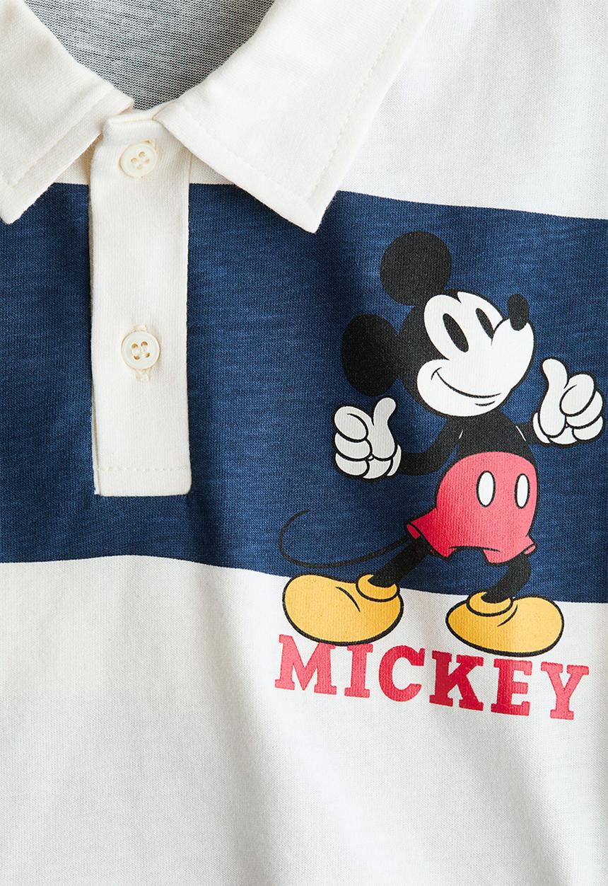 H&M - Printed polo shirt - white/mickey mouse