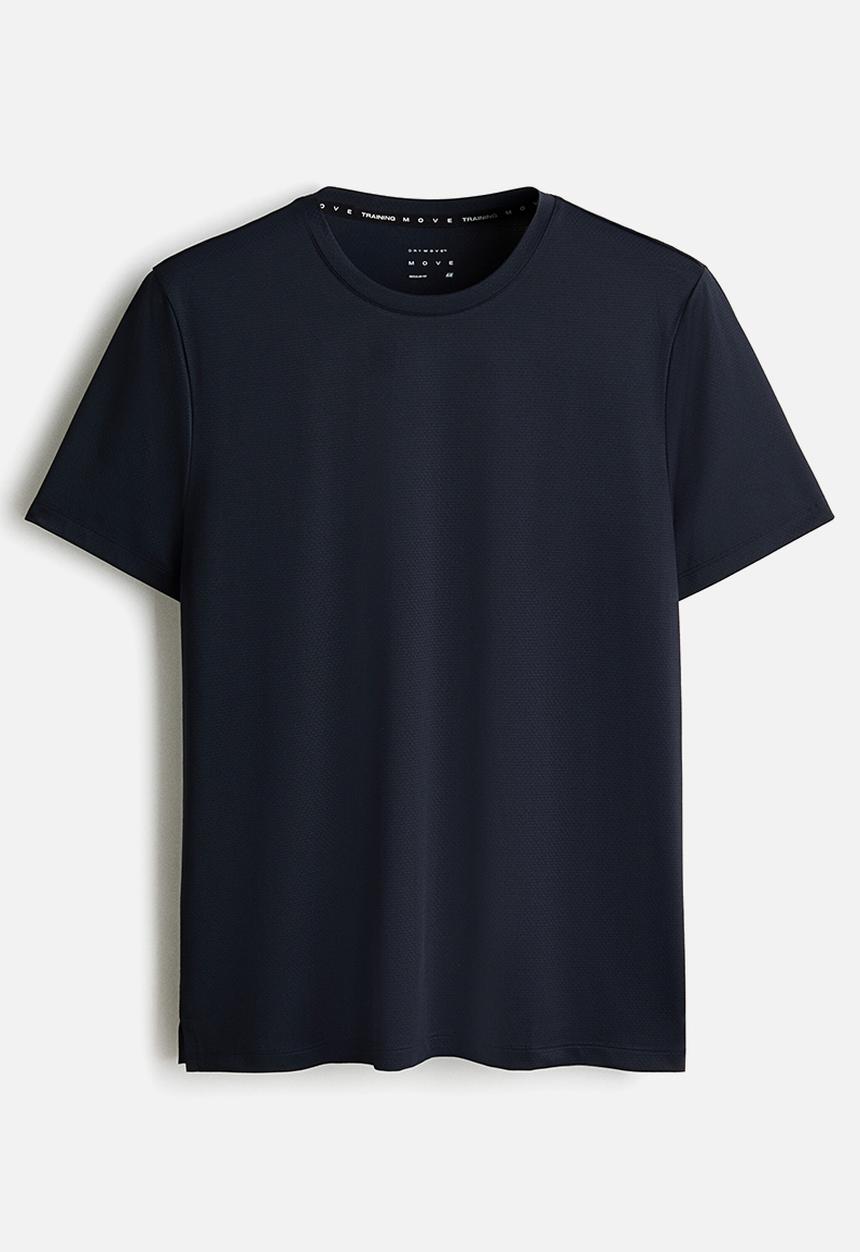 H&M - Mesh sports T-shirt with drymove - dark blue