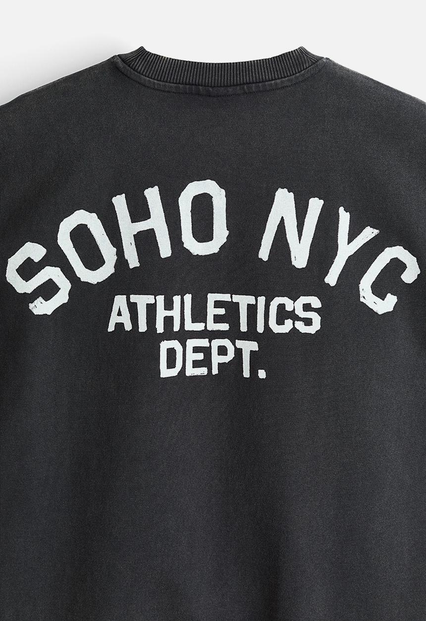 H&M - Oversized fit boxy-style T-shirt - dark grey/soho nyc