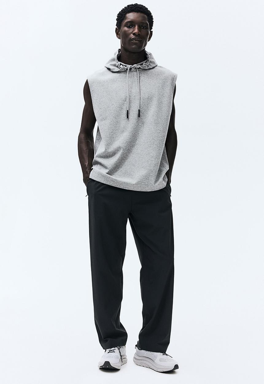 H&M - Regular fit sleeveless sports hoodie with drymove™ - grey marl