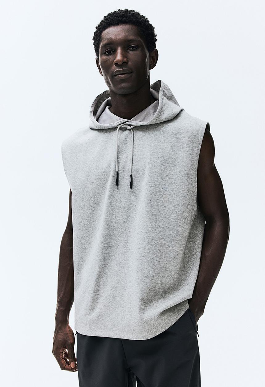 H&M - Regular fit sleeveless sports hoodie with drymove™ - grey marl