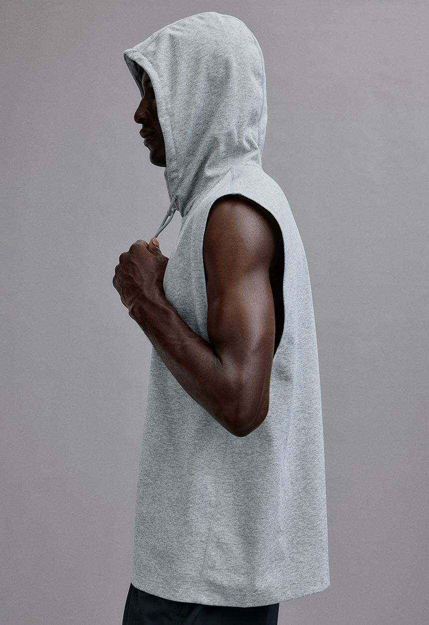 H&M - Regular fit sleeveless sports hoodie with drymove™ - grey marl