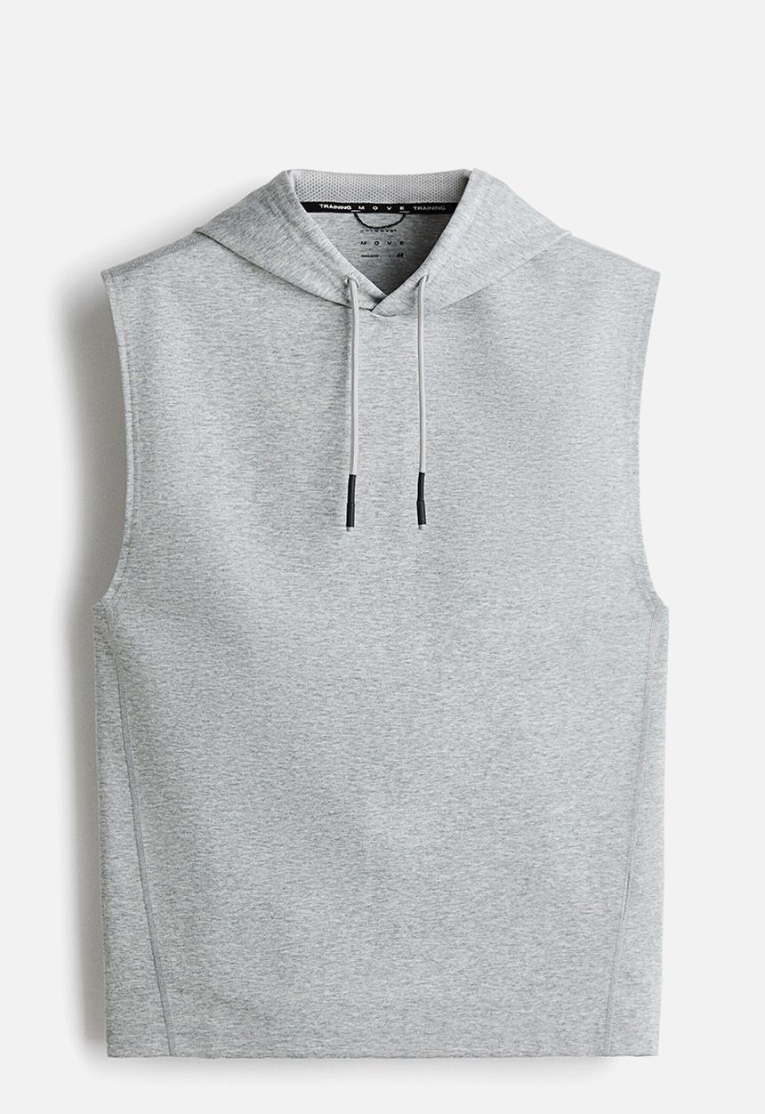 H&M - Regular fit sleeveless sports hoodie with drymove™ - grey marl