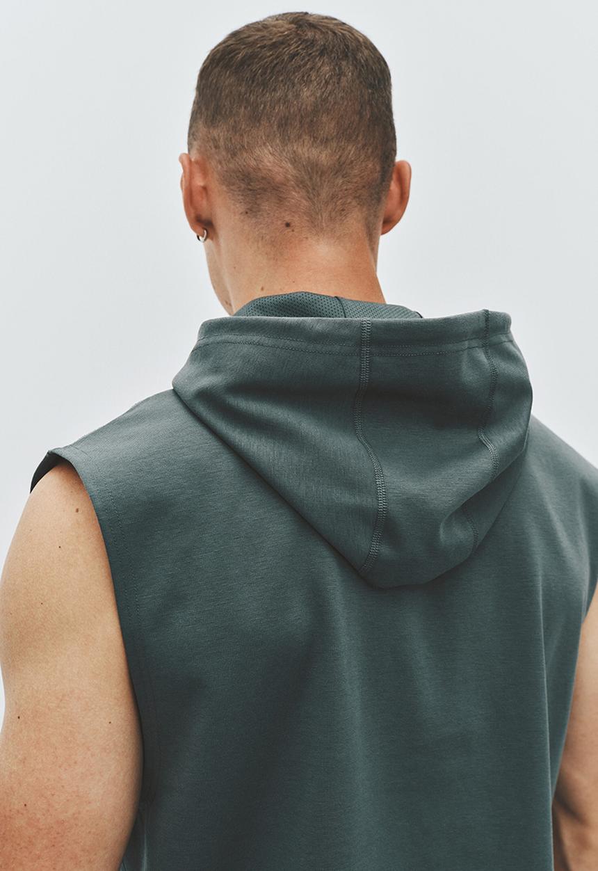 H&M - Regular fit sleeveless sports hoodie with drymove™ - dusty green