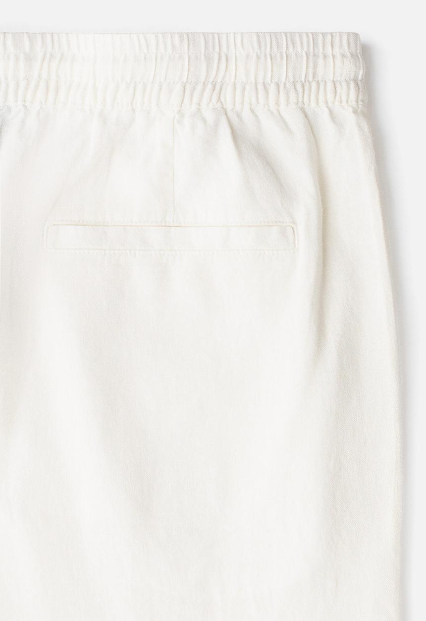 H&M - Relaxed fit linen-blend trousers - white