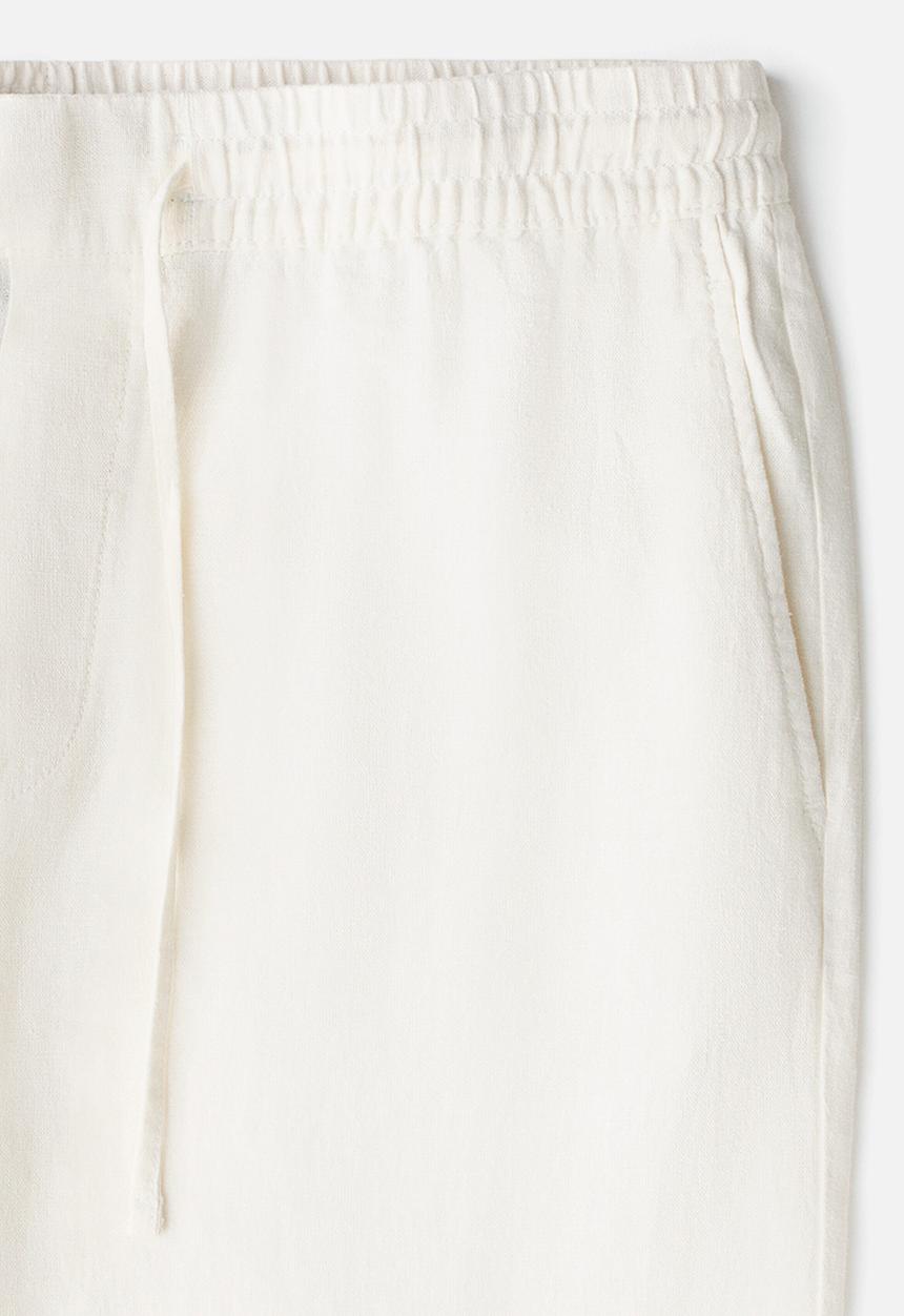H&M - Relaxed fit linen-blend trousers - white