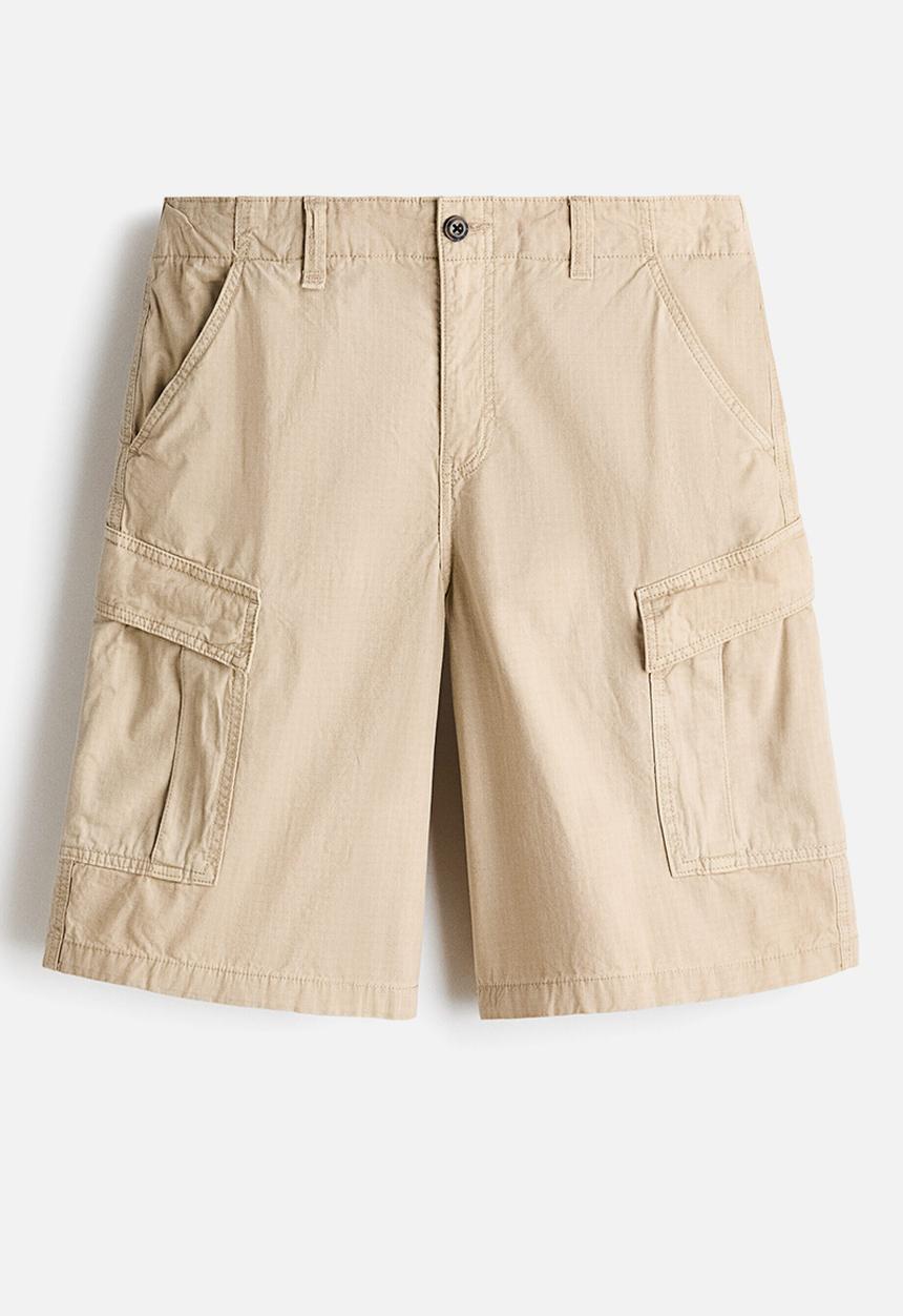 H&M - Loose fit cotton cargo shorts - beige