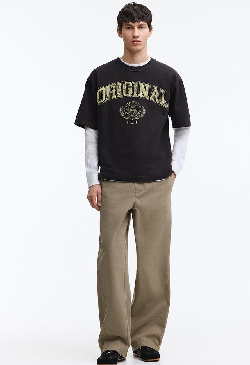 H&M - Relaxed fit twisted trousers - khaki green