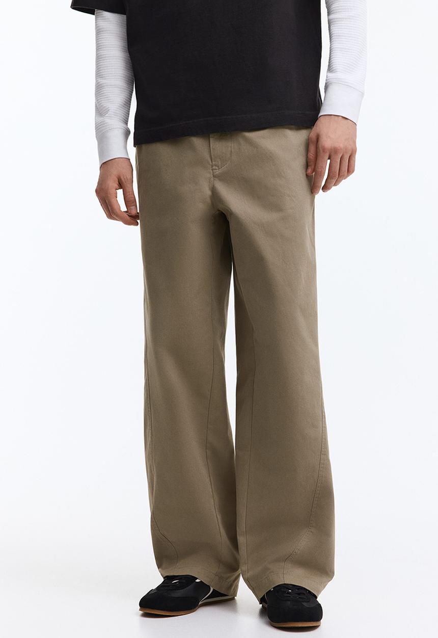 H&M - Relaxed fit twisted trousers - khaki green