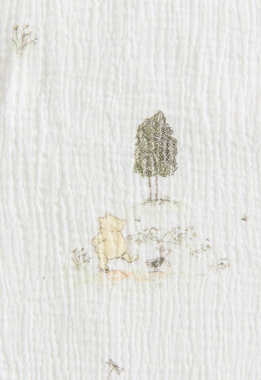 H&M - Patterned muslin blanket - light green/winnie the pooh