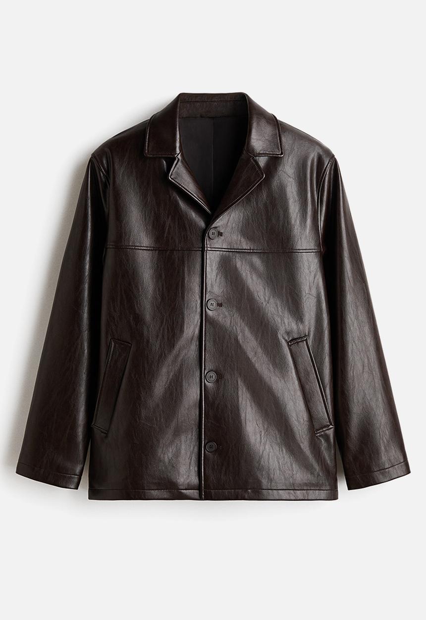 H&M - Coated jacket - dark brown