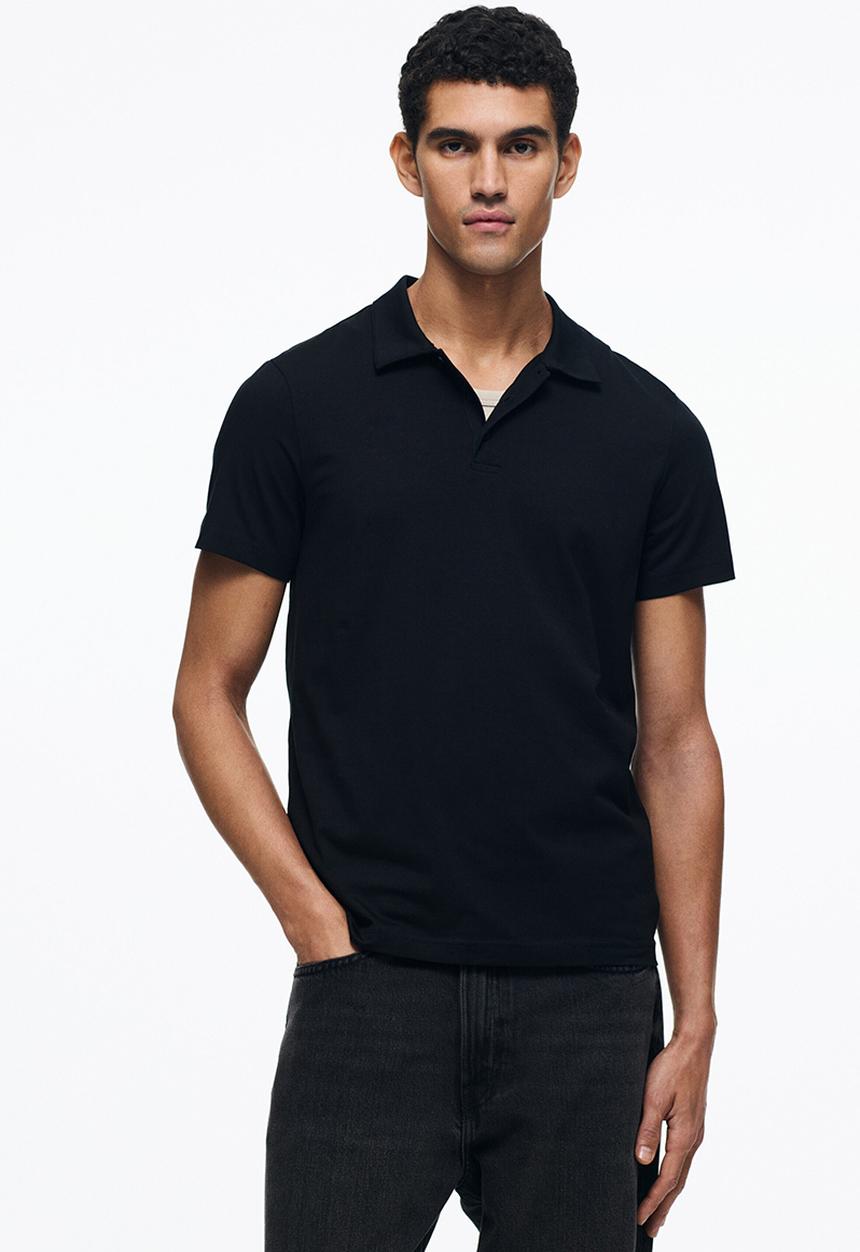 H&M - Slim fit polo shirt  - black