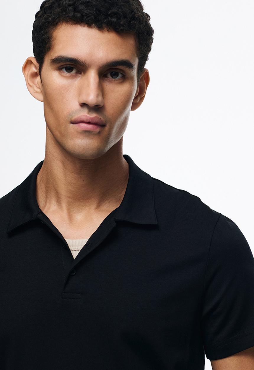 H&M - Slim fit polo shirt  - black