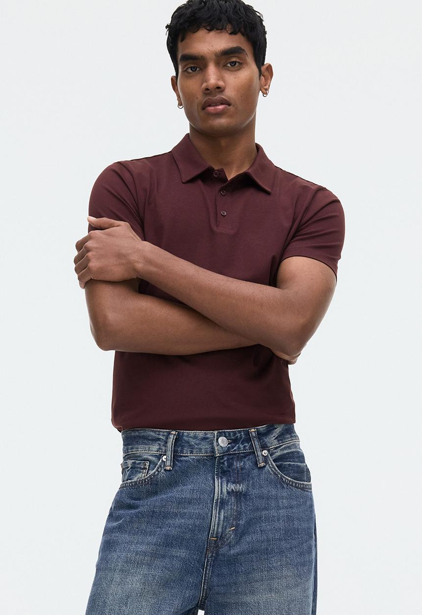 H&M - Slim fit polo shirt  - burgundy