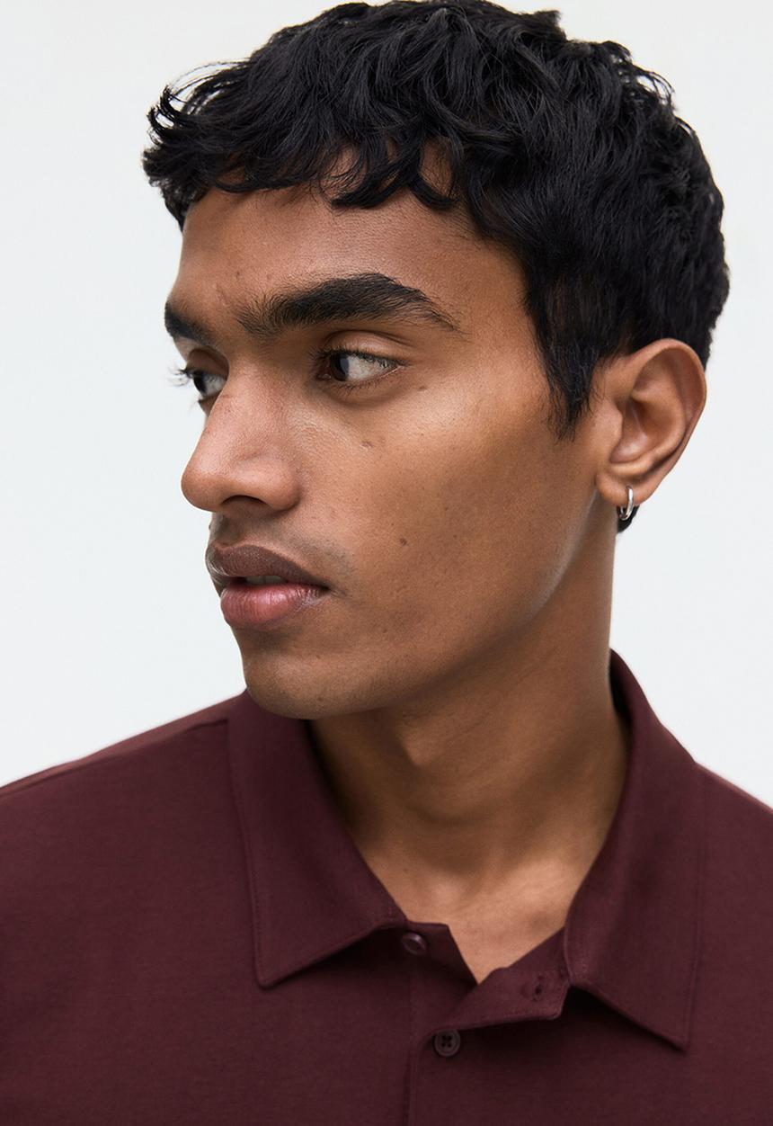 H&M - Slim fit polo shirt  - burgundy
