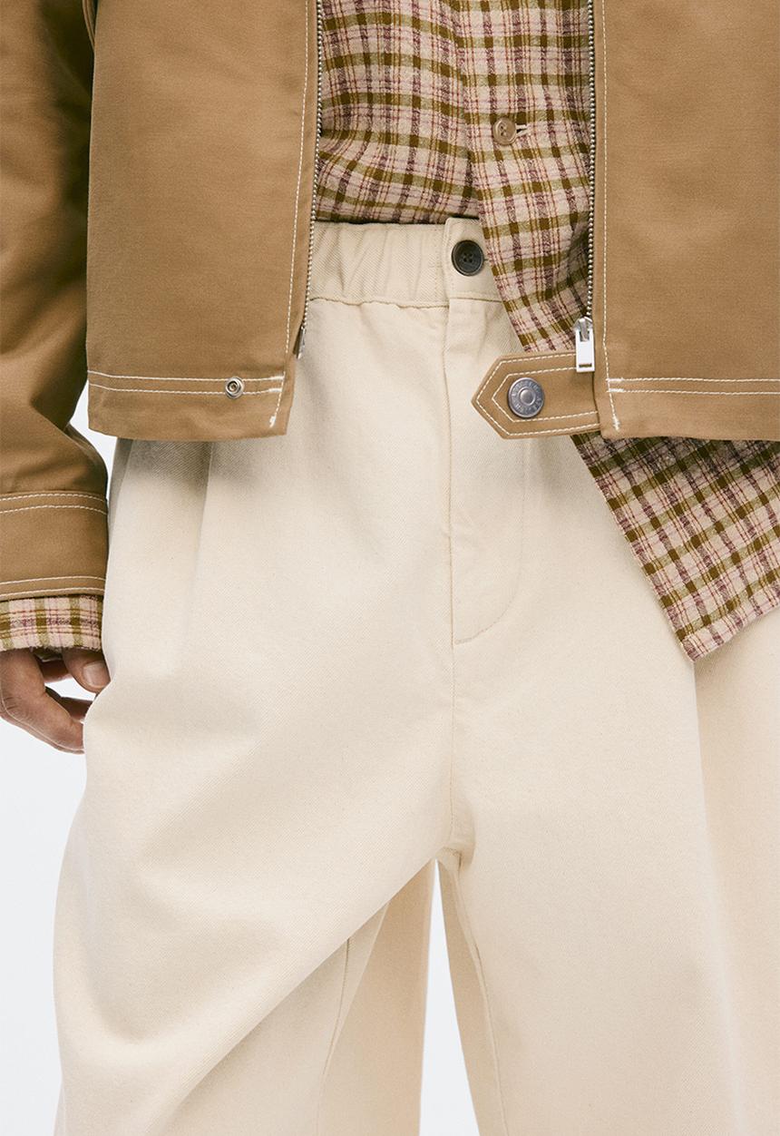 H&M - H&M Atelier: Loose fit denim trousers - cream