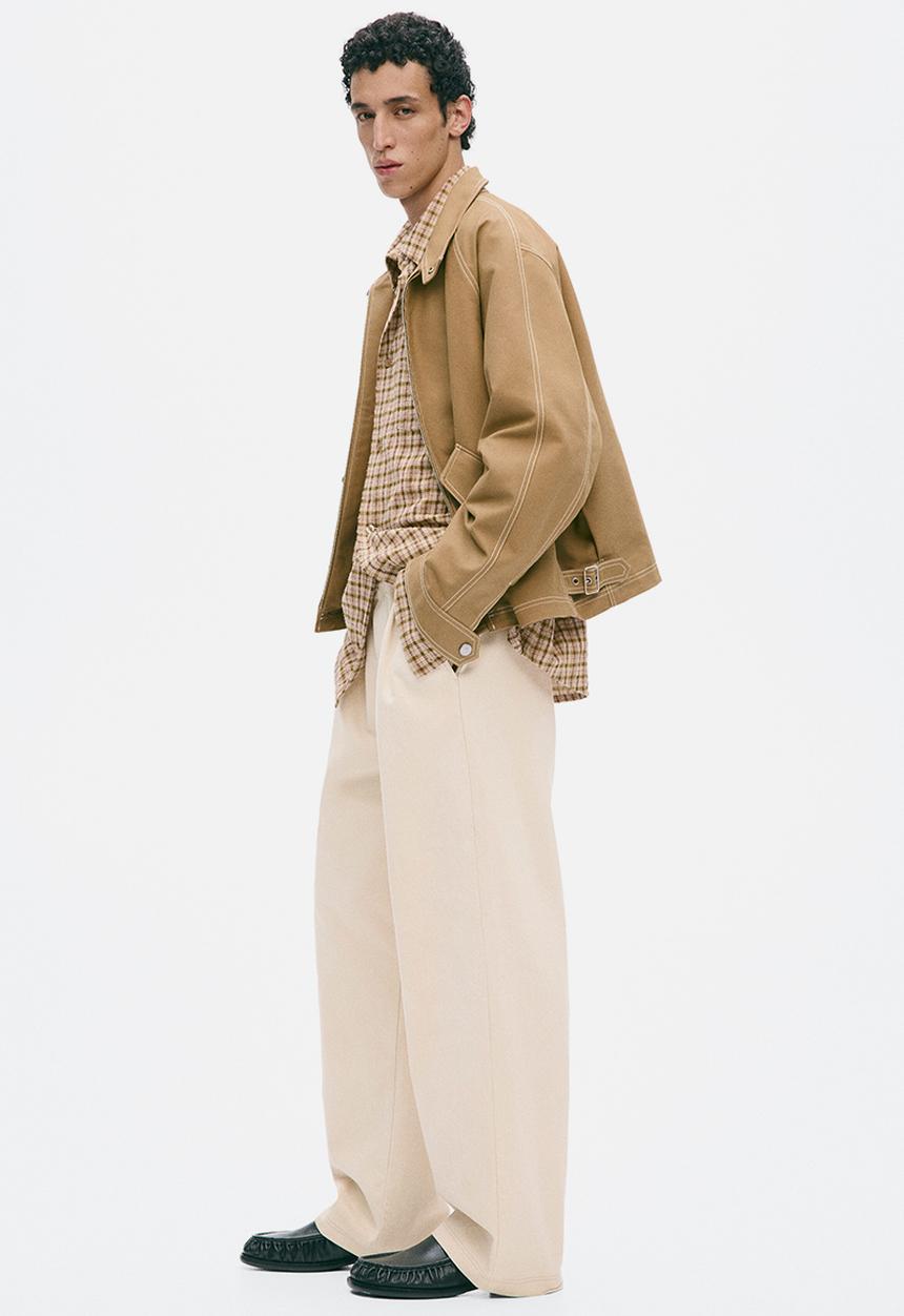 H&M - H&M Atelier: Loose fit denim trousers - cream