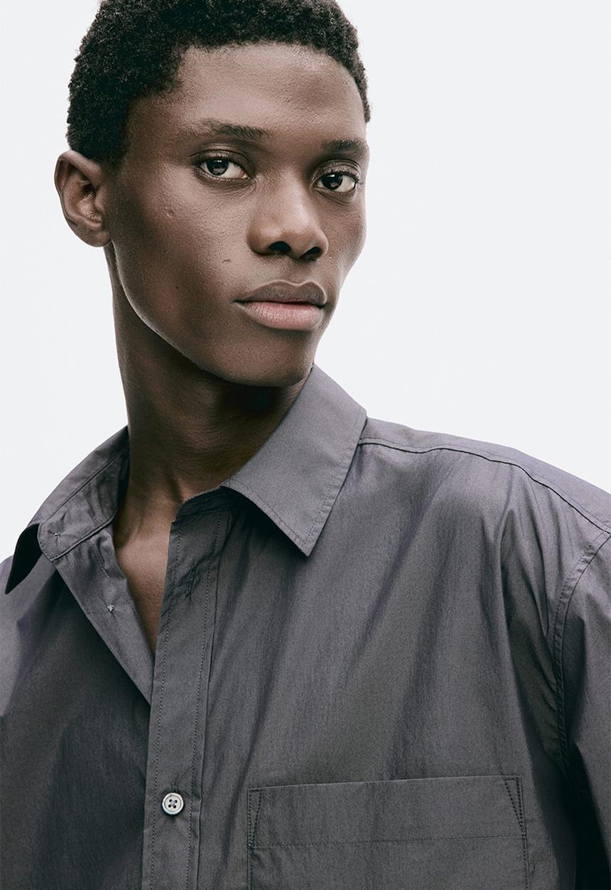 H&M - H&M Atelier: Relaxed fit poplin shirt - dark grey