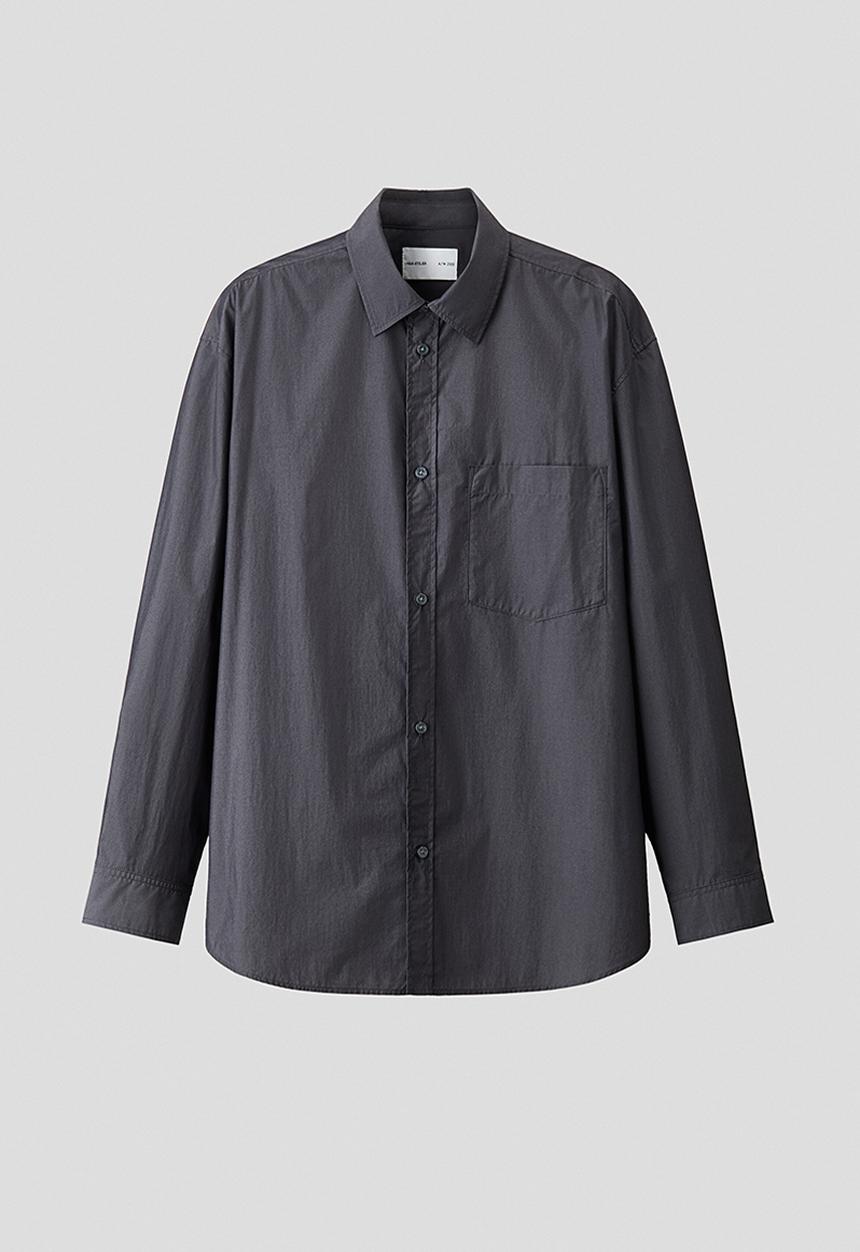 H&M - H&M Atelier: Relaxed fit poplin shirt - dark grey
